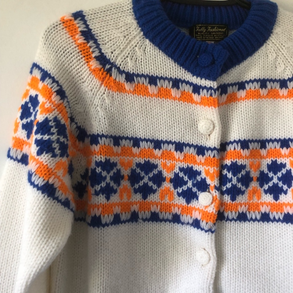 Vintage Fully Fashioned Knit Cardigan 100% Virgin Acrylic | Size 38 - Picture 3 of 6